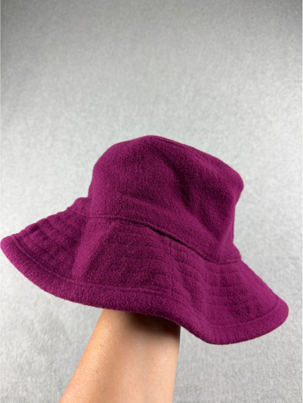 Vintage LL Bean Lambswool Bucket Hat M/L fuschia Made in USA 90s